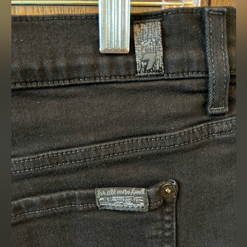 7 For All Mankind black cutoff denim jean shorts 3” inseam 10” rise Size 28 - Picture 7 of 8